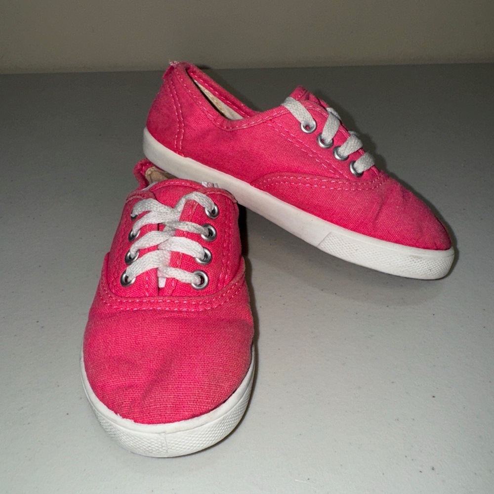 Garanimals Neon Pink Sneakers Girls 10 Low-Top Canvas Casual Play School Fall